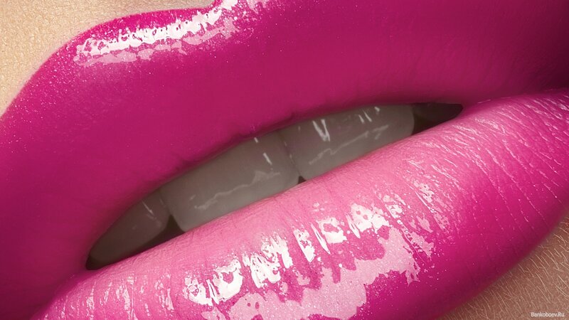 close-up of pink lips