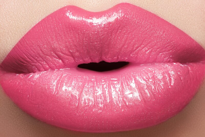 Close-up of Pink Lips — Neutral, Photograph, Skin