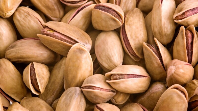 close-up of pistachio nuts