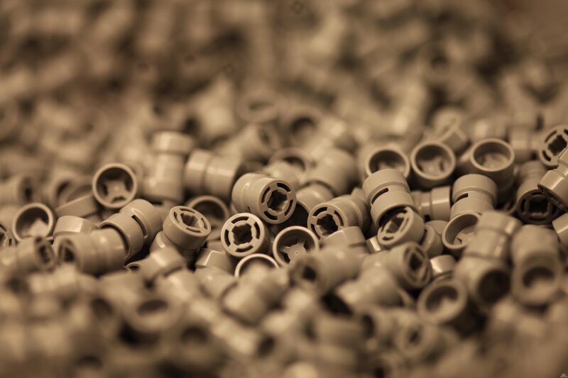 close-up of plastic connectors