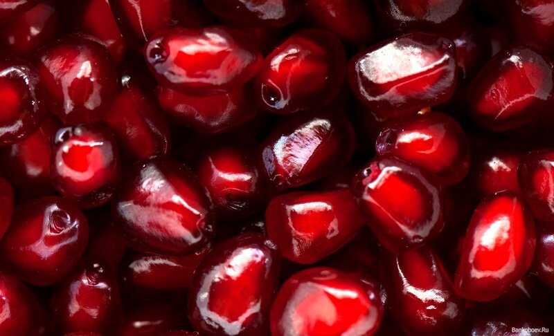 close-up of pomegranate seeds