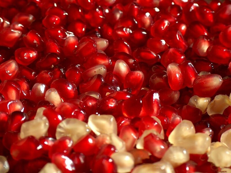 Close-up of pomegranate seeds