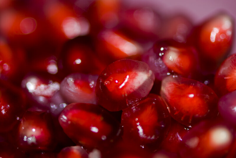 Close-up of pomegranate seeds