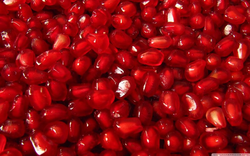 close-up of pomegranate seeds