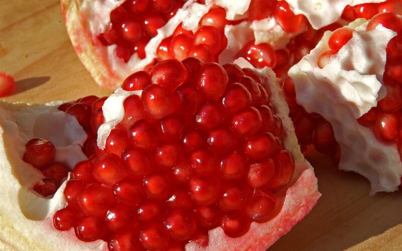Close-up of pomegranate seeds