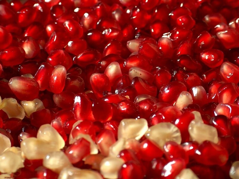 Close-up of pomegranate seeds