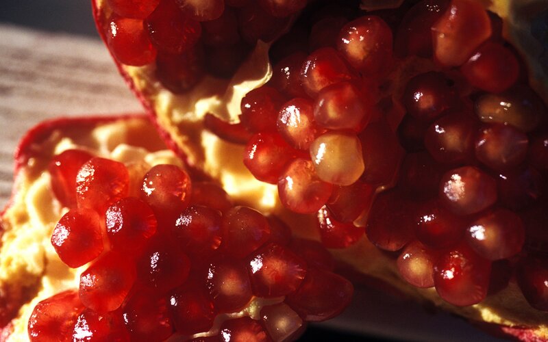 Close-up of pomegranate seeds