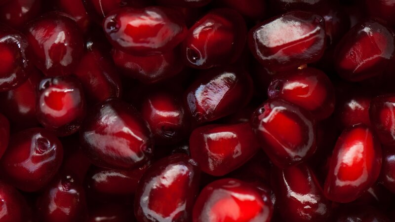 close-up of pomegranate seeds