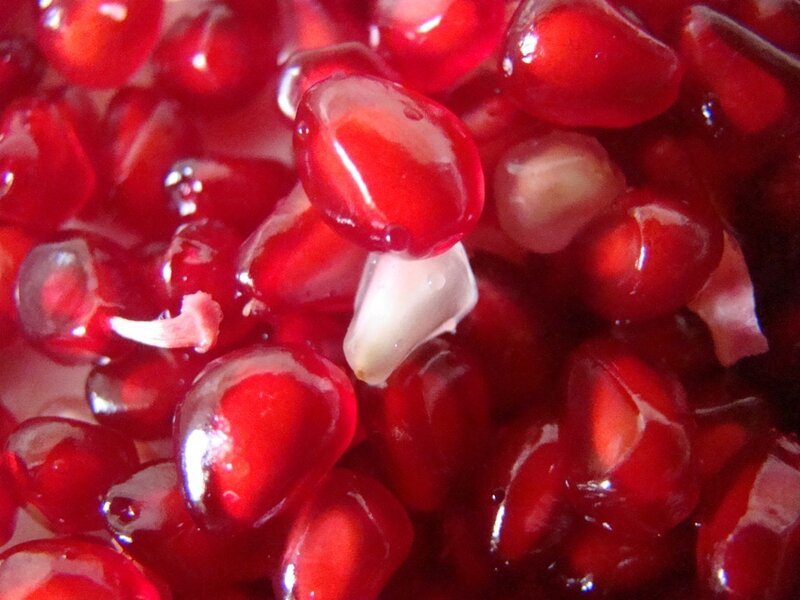 Close-up of pomegranate seeds