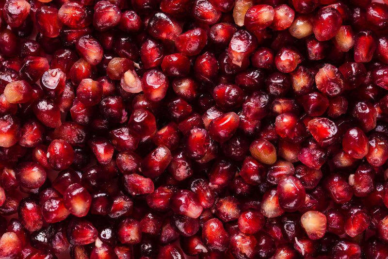 close-up of pomegranate seeds