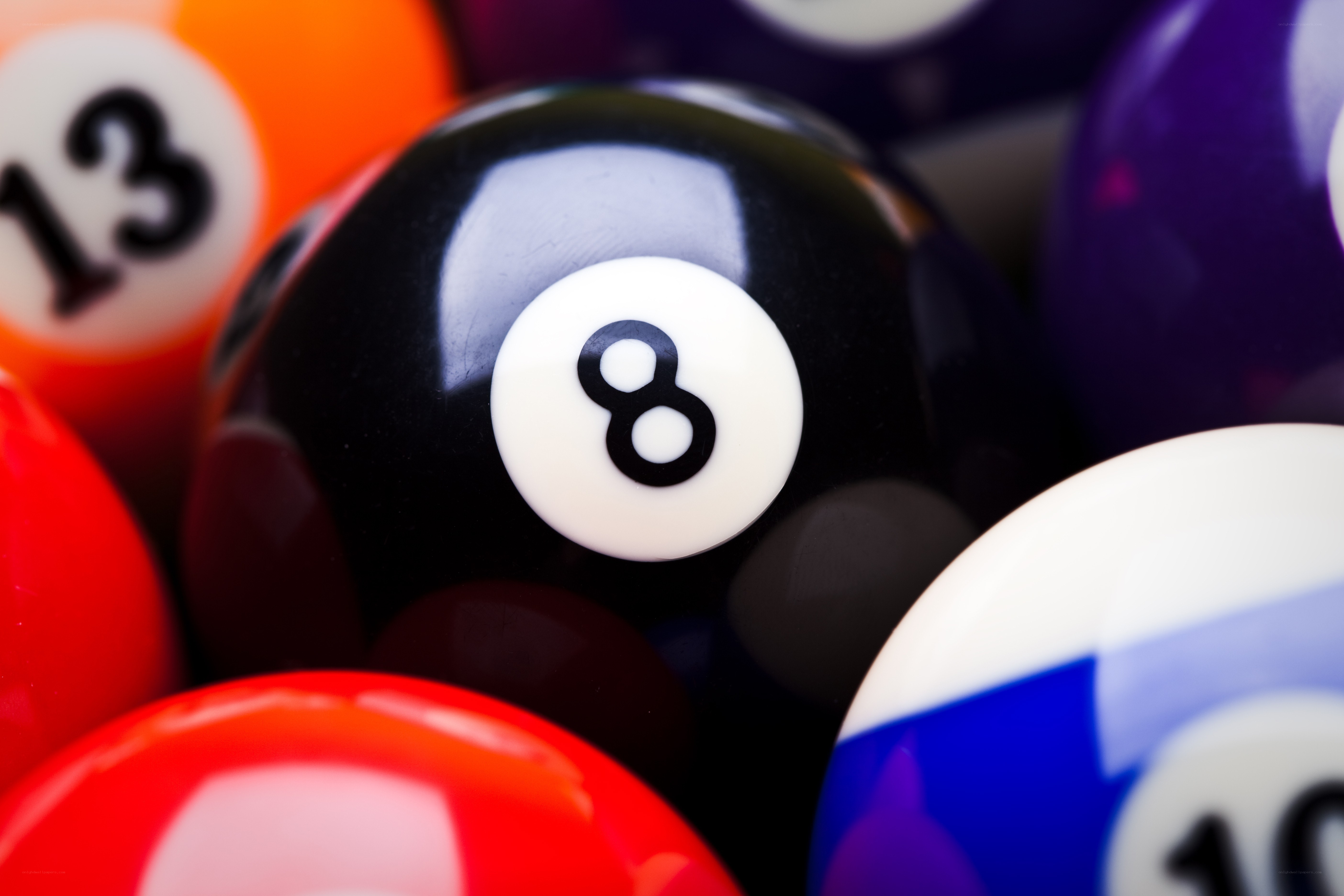 Close-up of pool balls