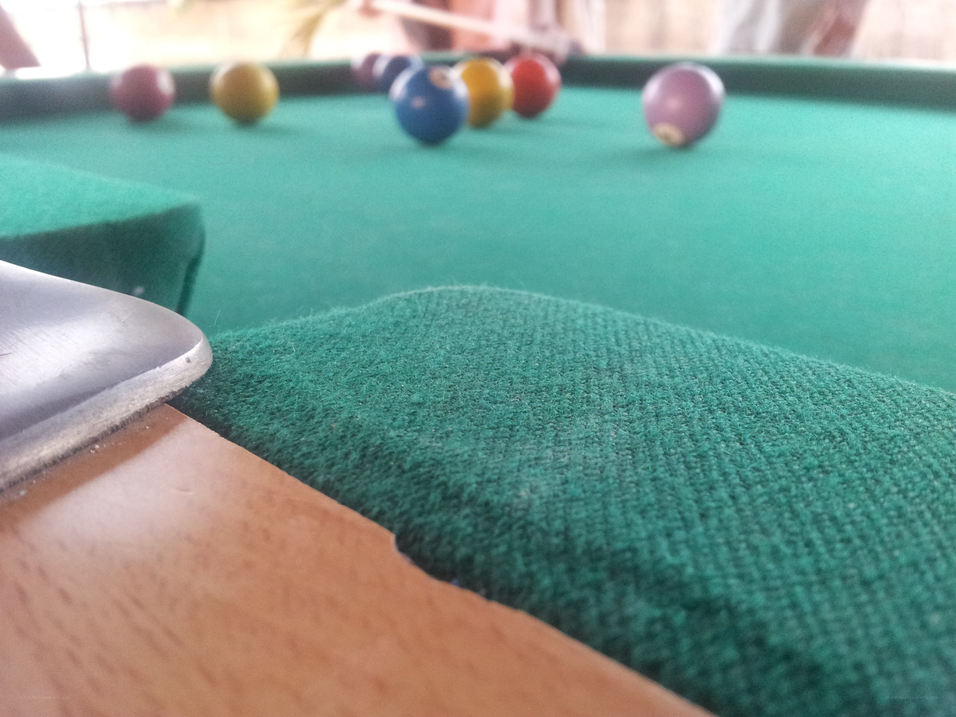 Close-up of pool table felt