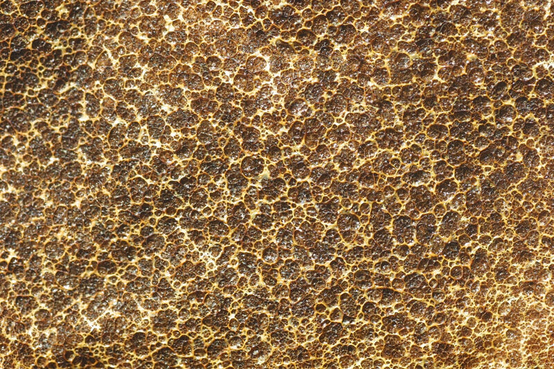 close-up of porous brown material
