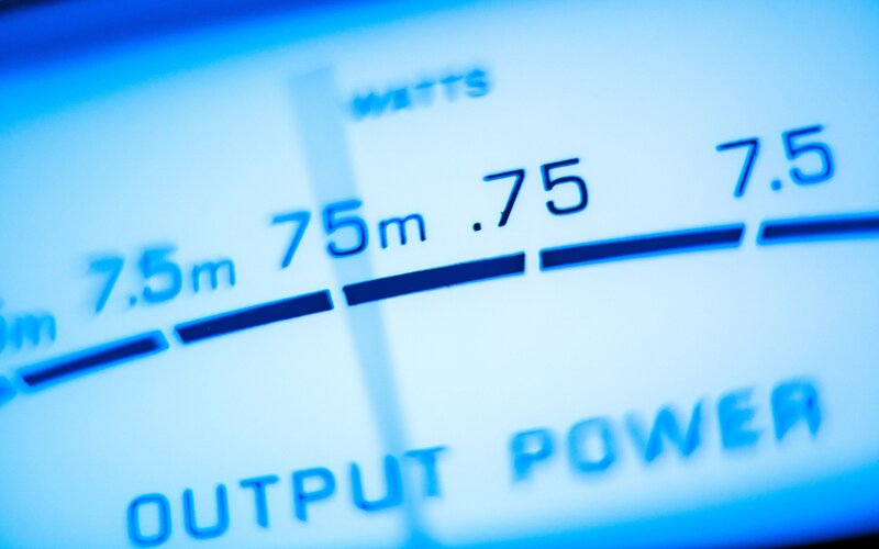 Close-up of power meter display