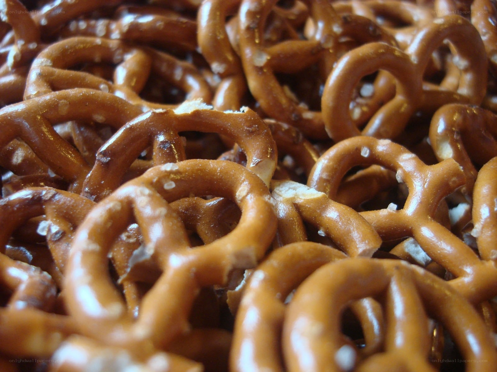 close-up of pretzels