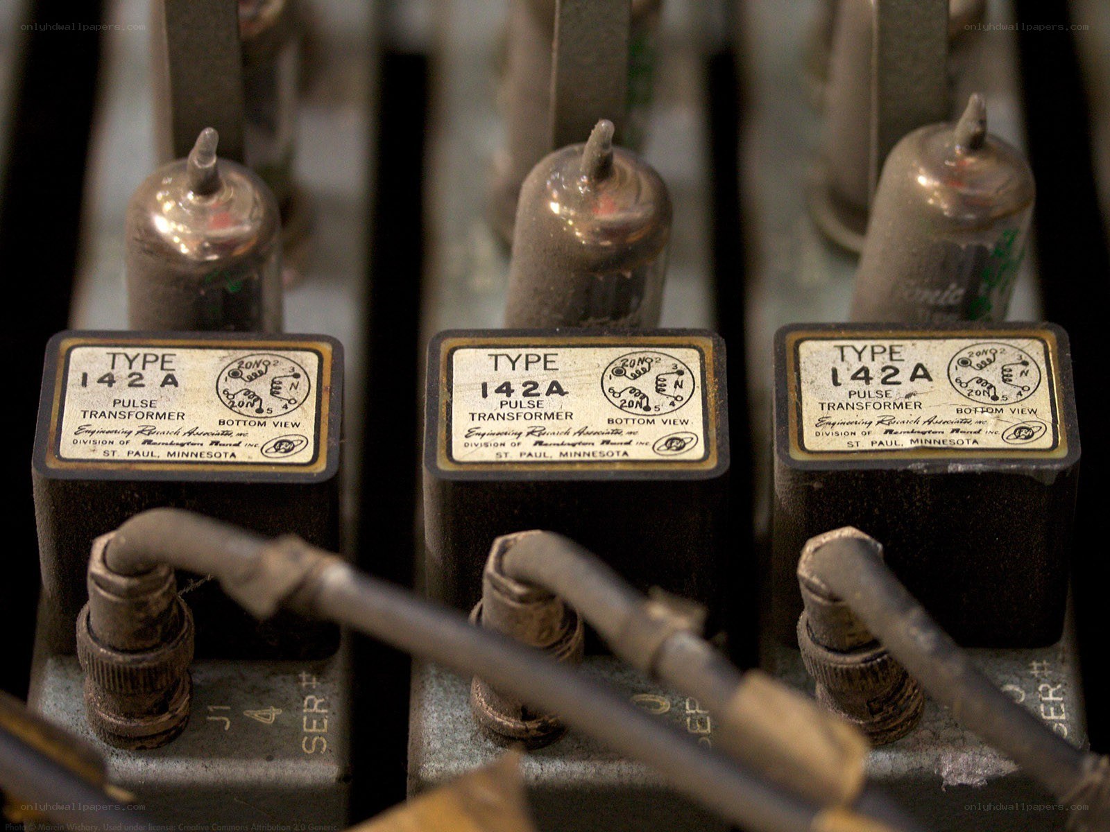 Close-up of pulse transformers