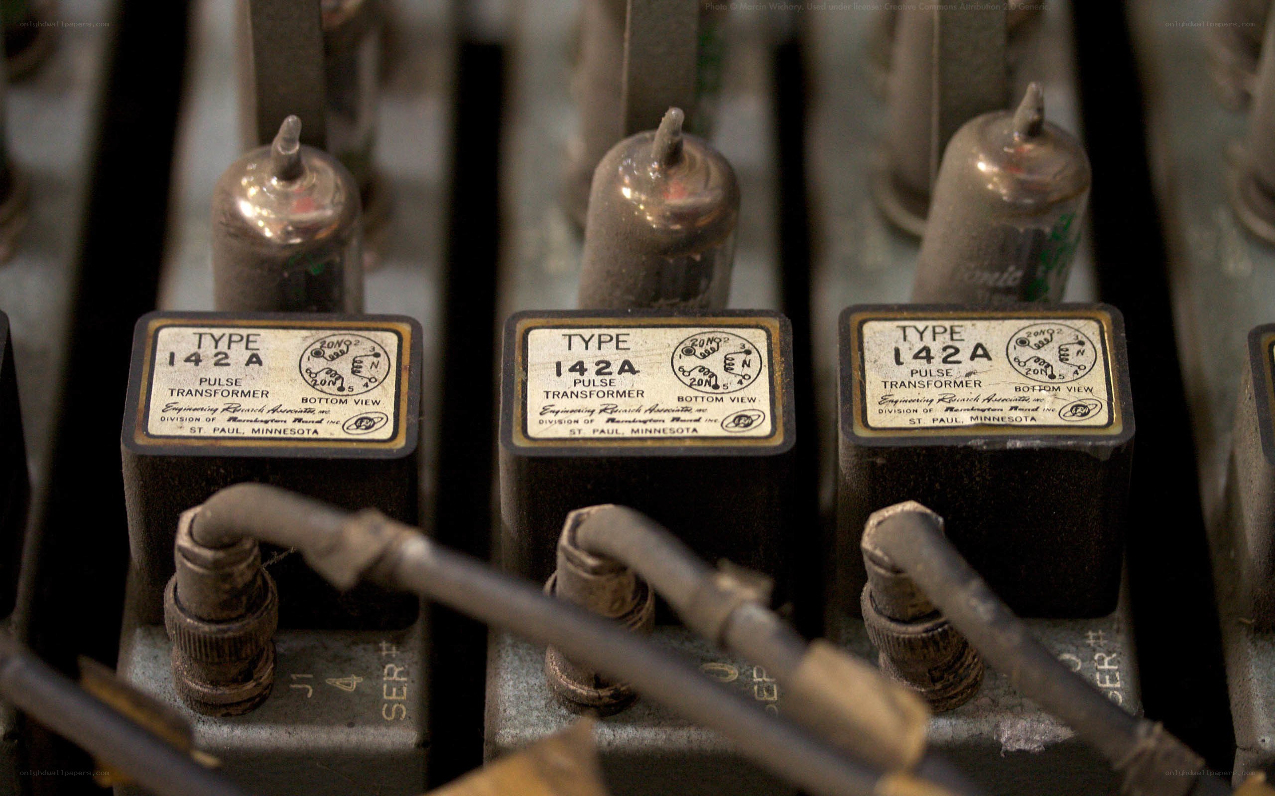 Close-up of pulse transformers