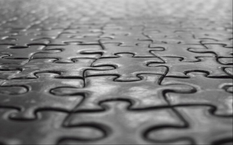 Close-up of puzzle pieces