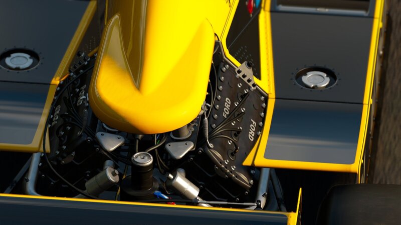 close-up of race car engine
