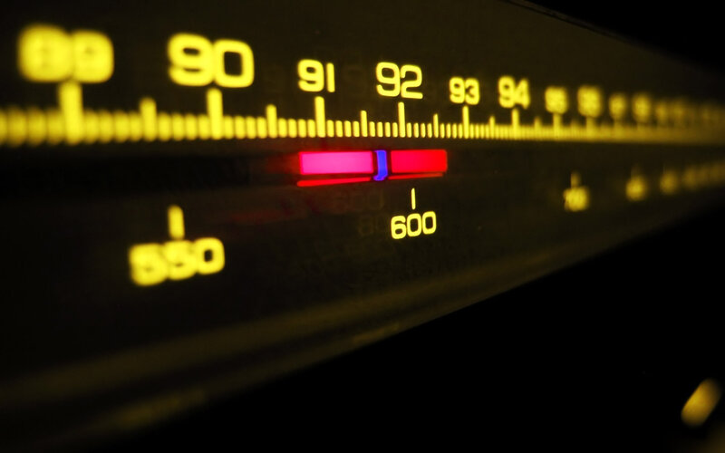 close-up of radio dial