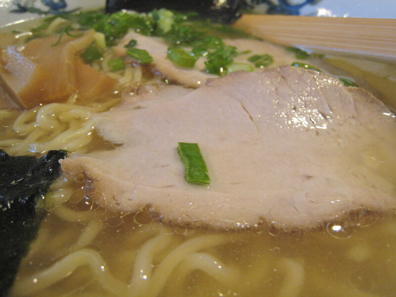 Close-up of ramen with pork