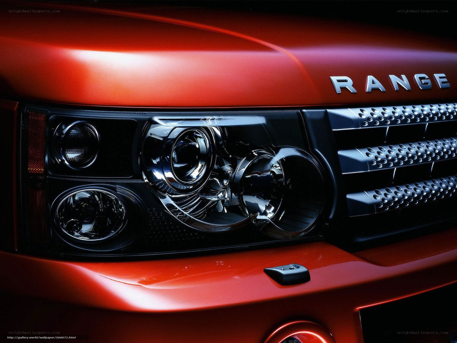 Close-up of Range Rover headlight