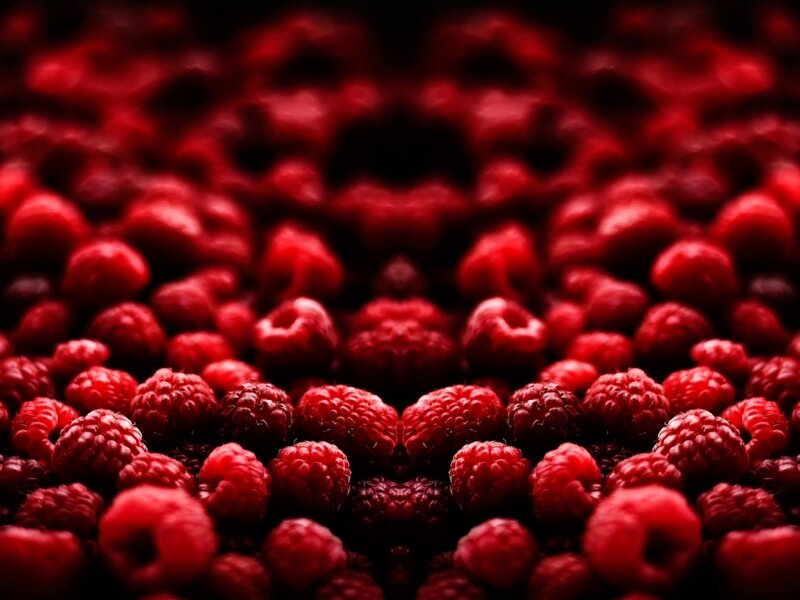 Close-up of Raspberries — Red