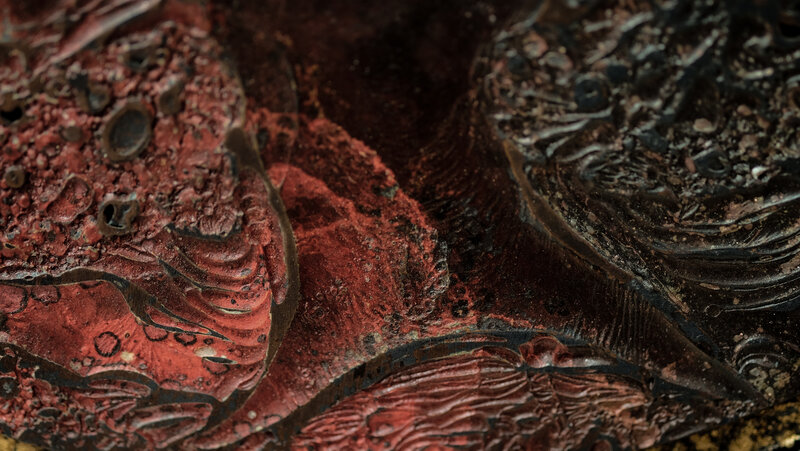 Close-up of Red and Black Texture