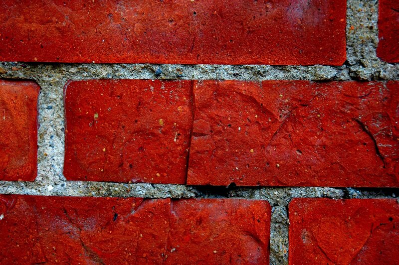 close-up of red brick wall