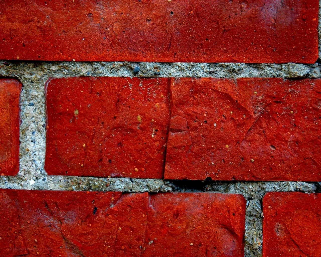 close-up of red brick wall