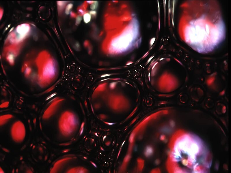 close-up of red bubbles