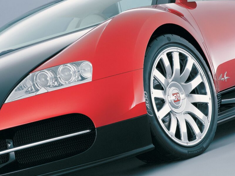 Close-up of red Bugatti Veyron