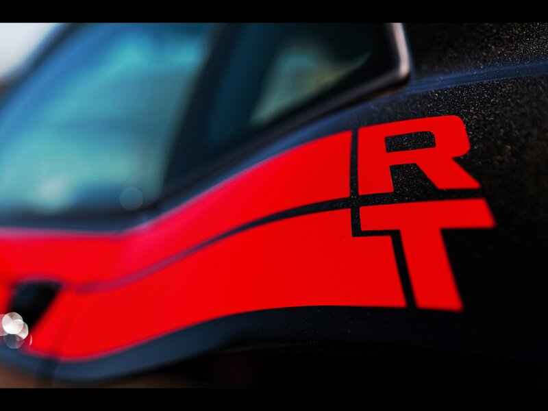 Close-up of red car decal