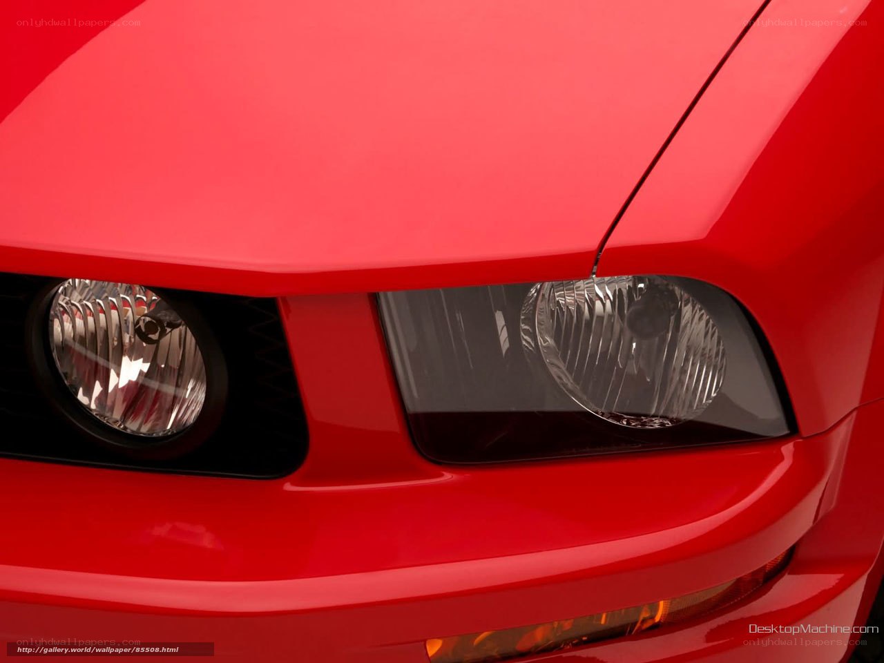 close-up of red car headlights