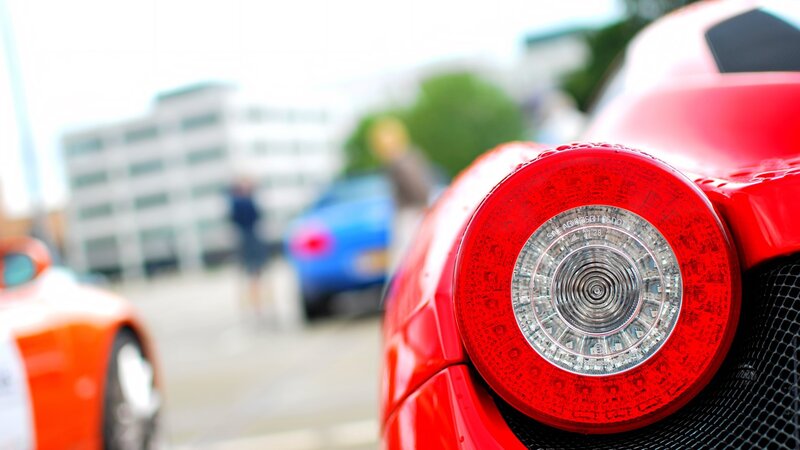 Close-up of red car taillight
