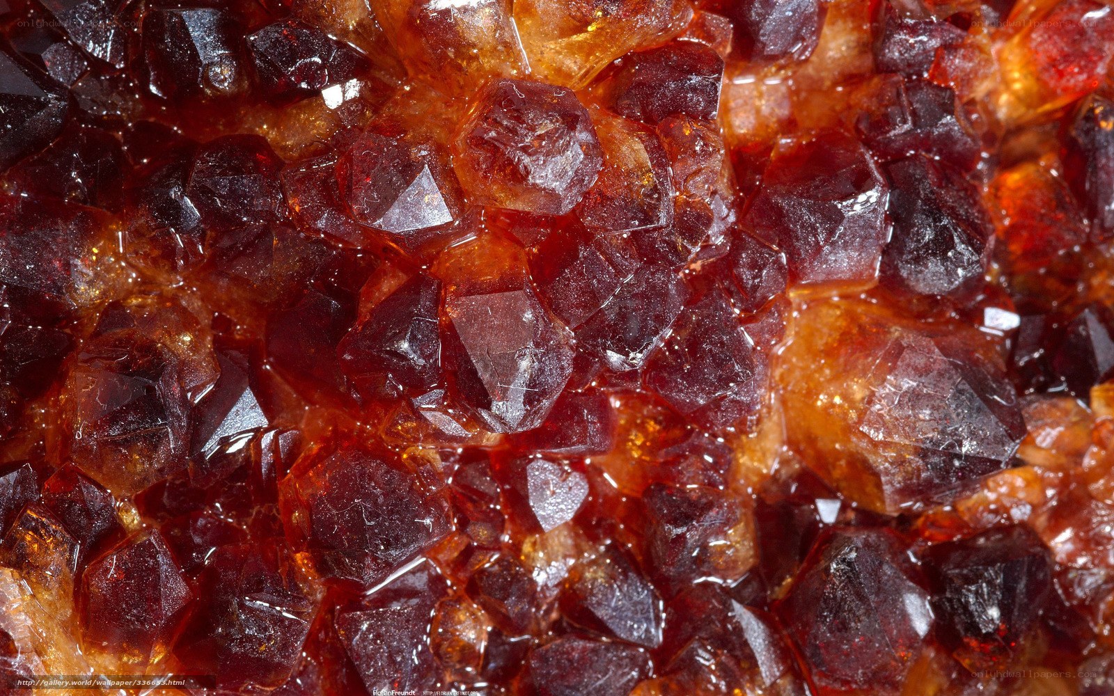 close-up of red crystals