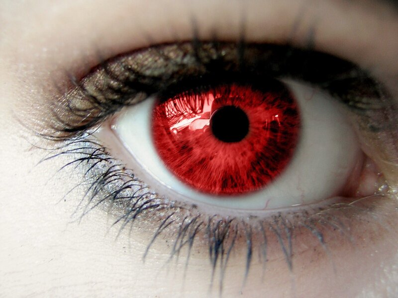 close-up of red eye