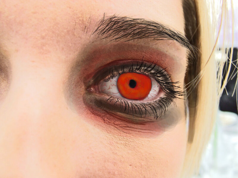 close-up of red eye