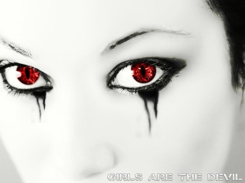 Close-up of Red Eyes — Dramatic