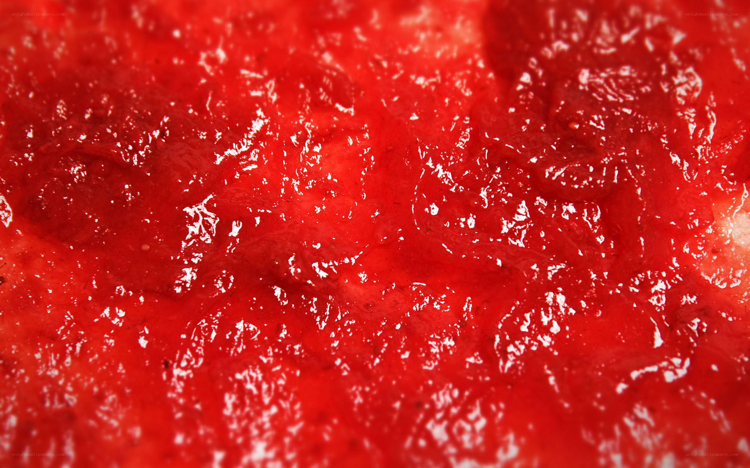 close-up of red fruit pulp