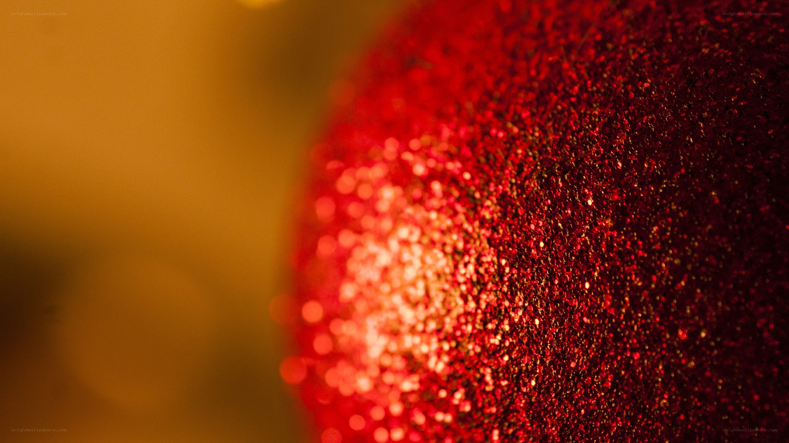 close-up of red glitter ball