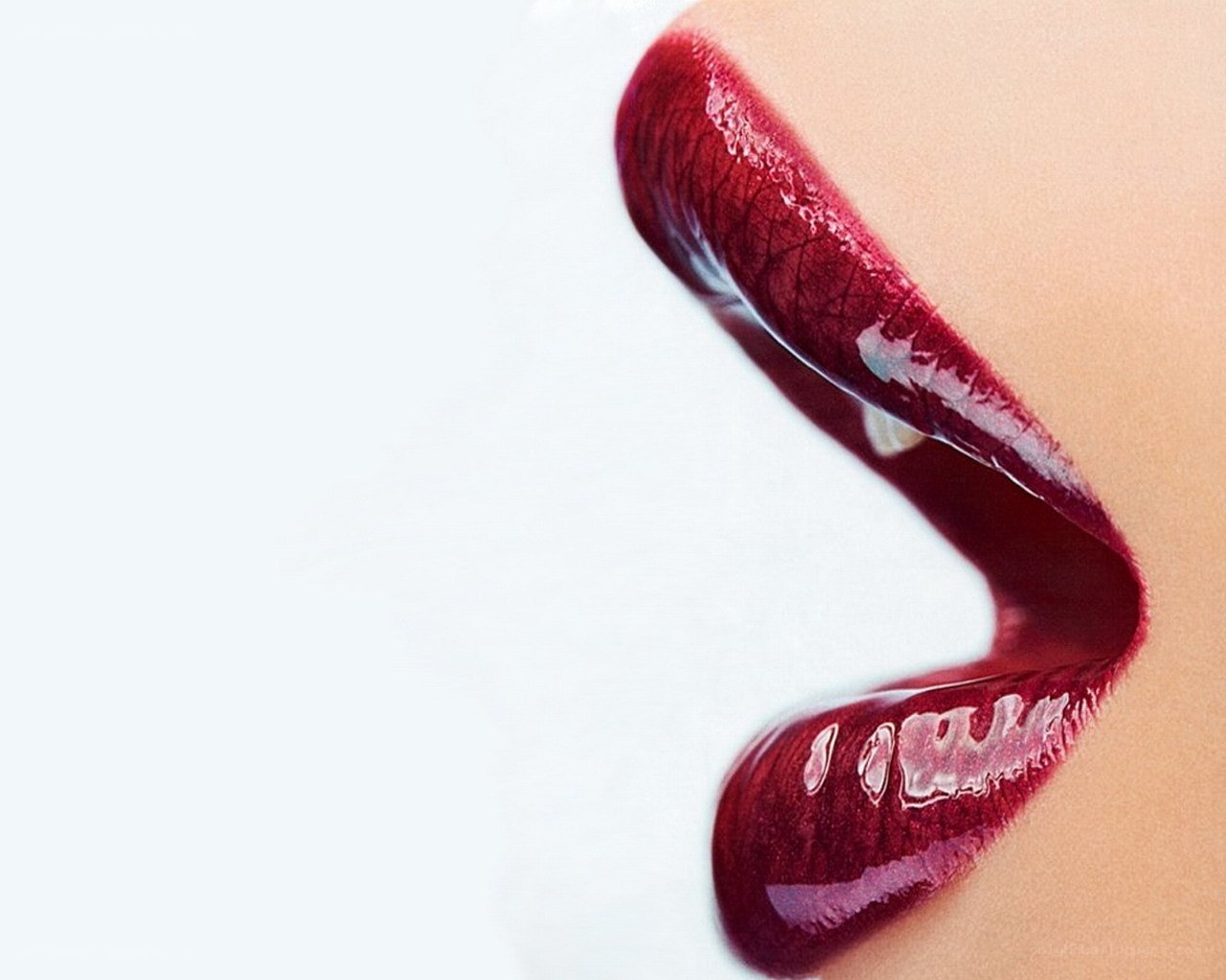 close-up of red lips