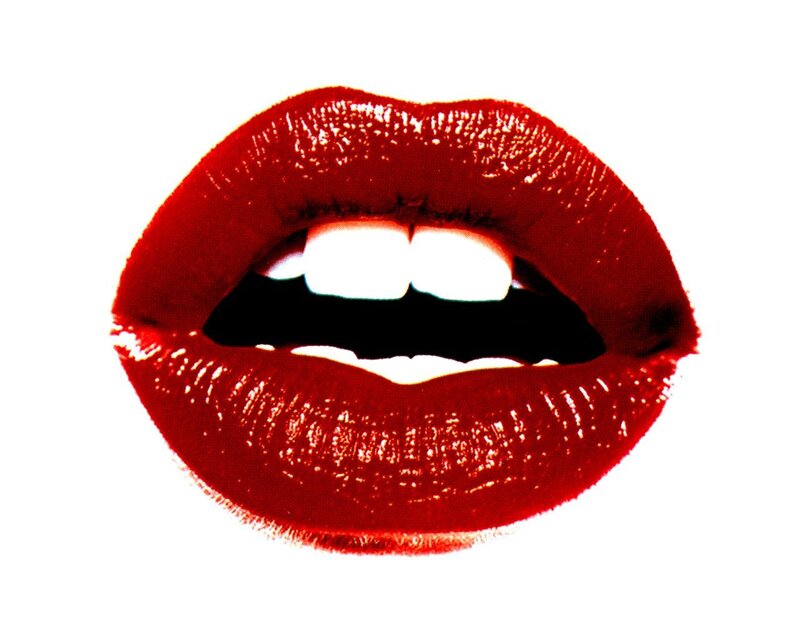 close-up of red lips