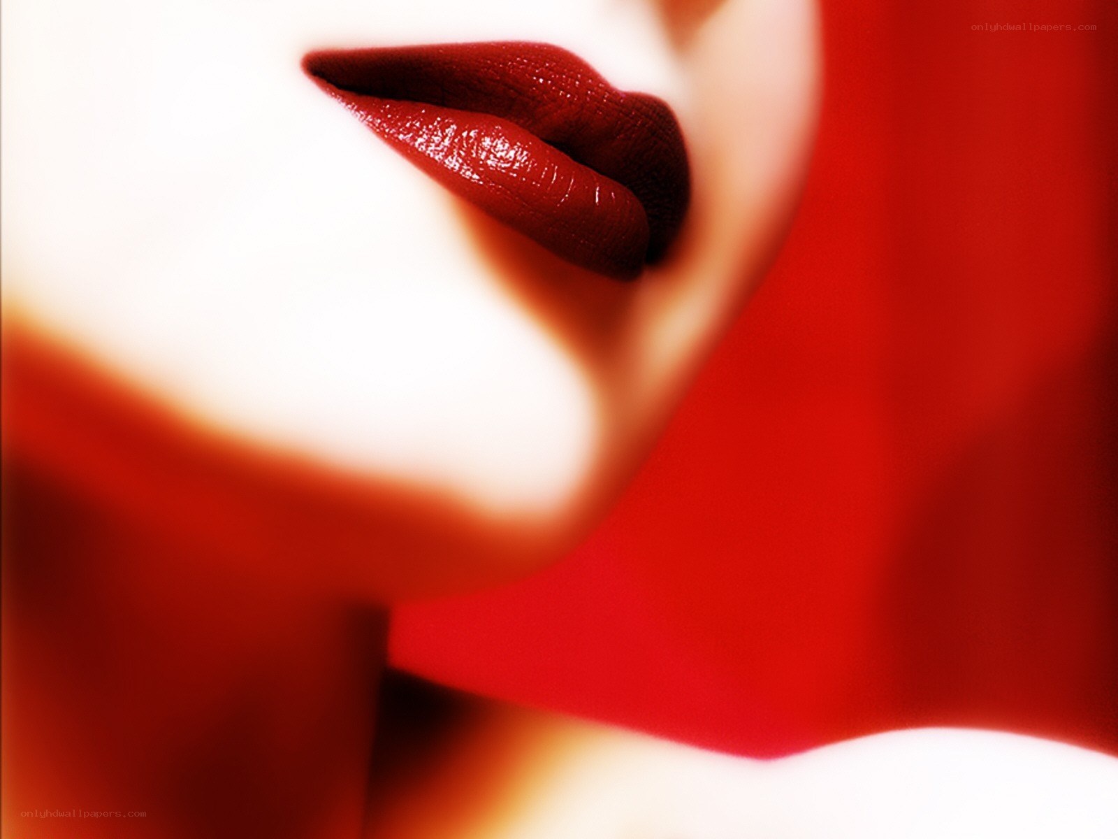 close-up of red lips