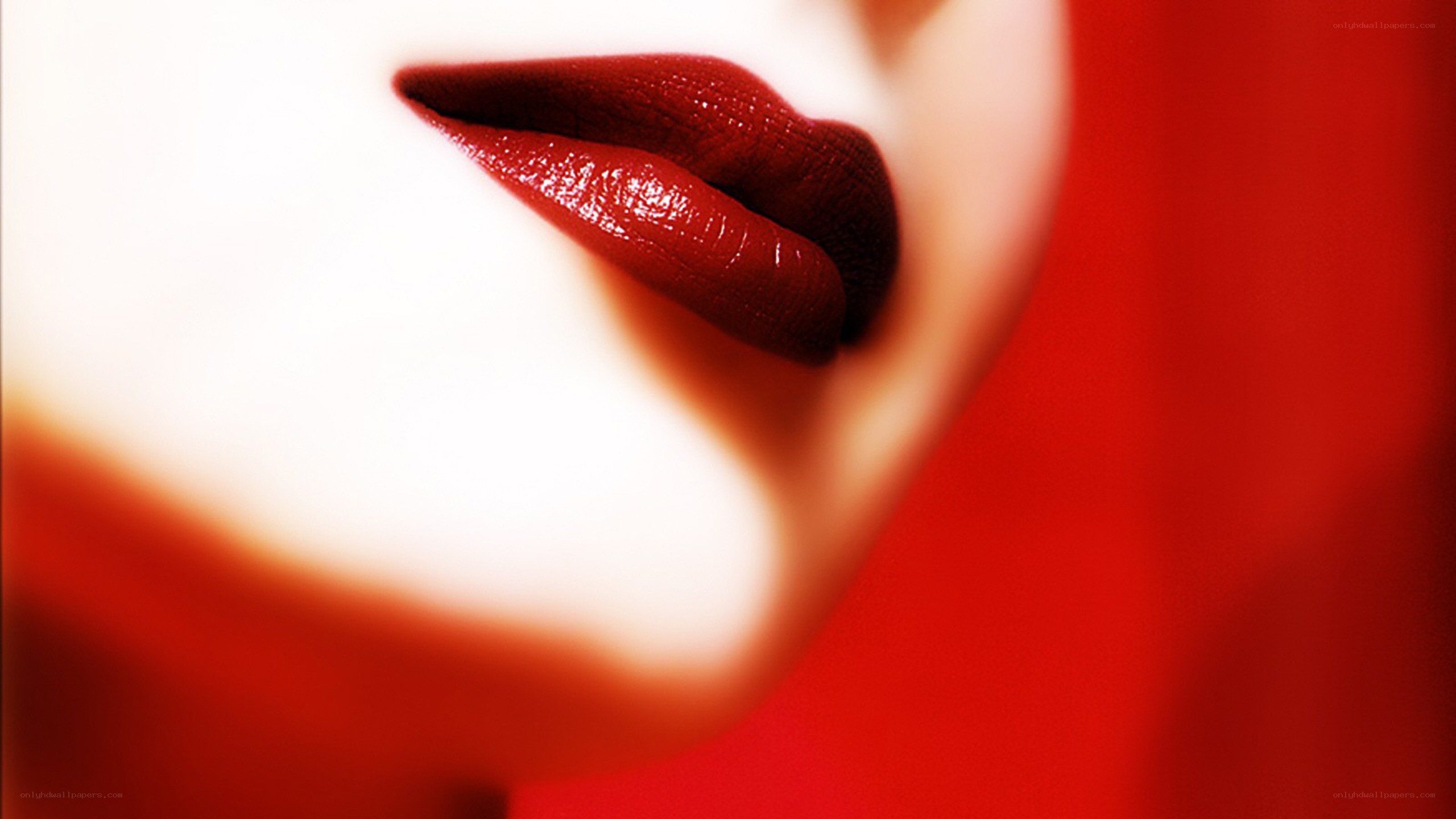 close-up of red lips