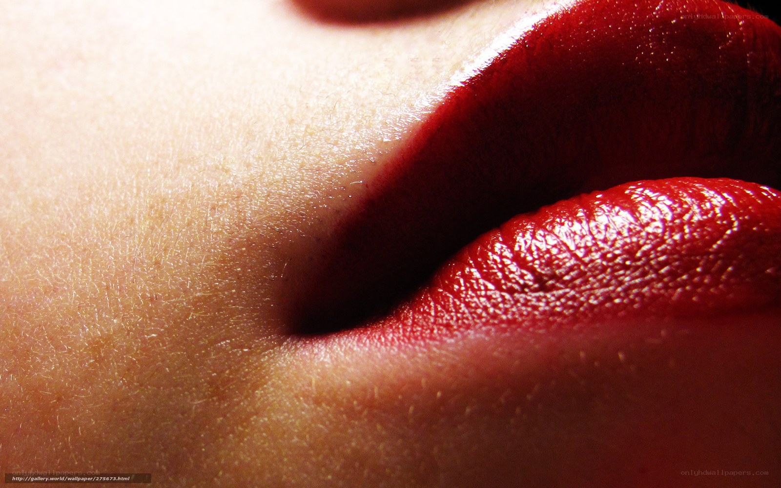close-up of red lips