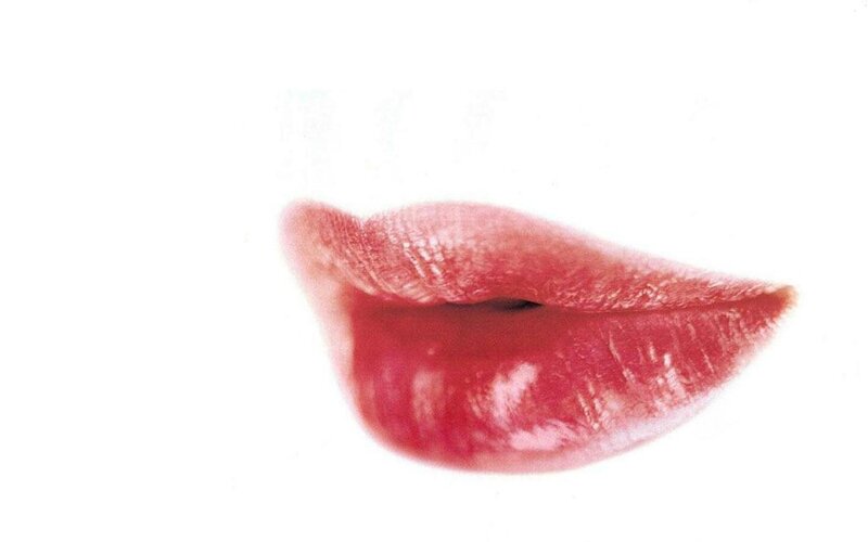 close-up of red lips