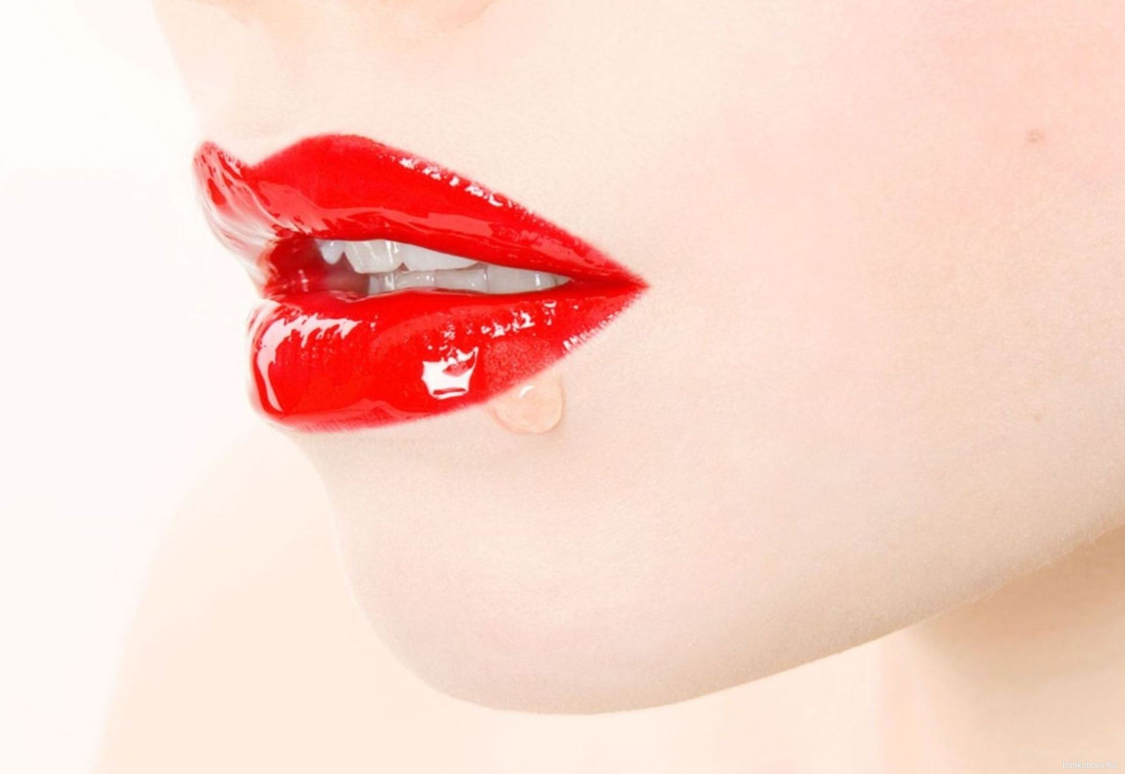close-up of red lips
