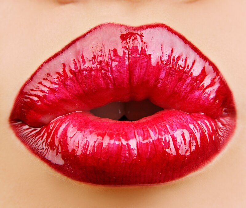 Close-up of Red Lips — Dramatic, Photograph, Skin, Pink