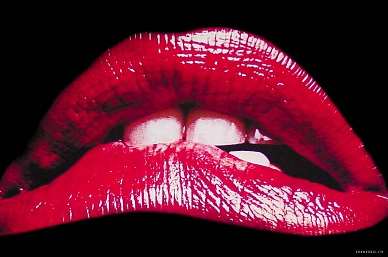 Close-up of Red Lips — Dramatic, Photograph, Teeth, Black